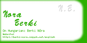 nora berki business card